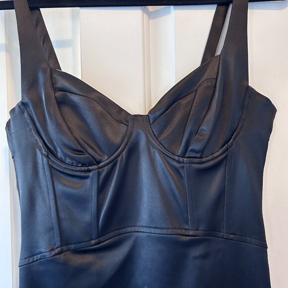 Black Satin Corset Dress - Picture 6 of 8